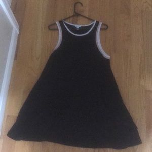 Black, A-line, midi dress